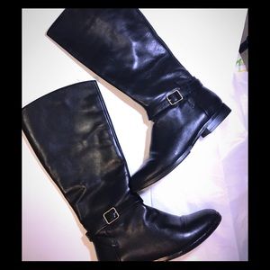 ✨Ann Taylor Black Joni Leather Boots Sz9✨